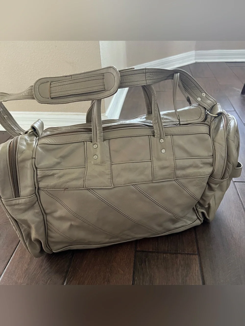 Vintage Mercedes Benz Leather Weekender Duffel Bag-Rare